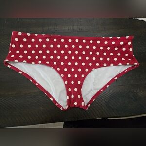 Adore Me Red and White Polka Dot Bikini Bottom